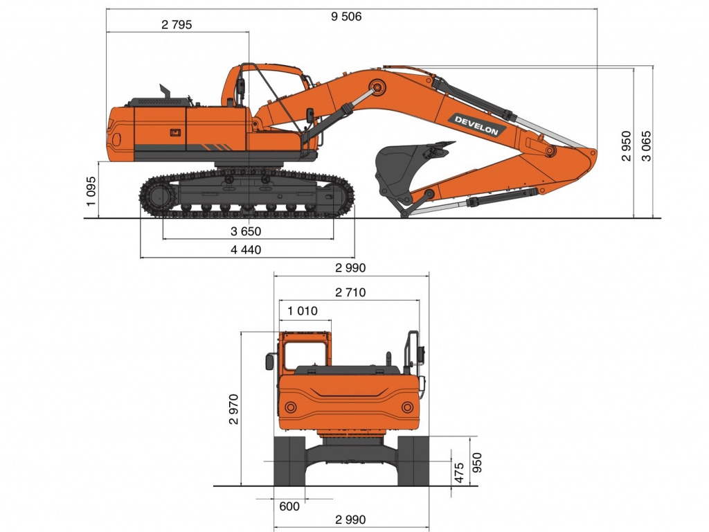 Схема Гусеничный экскаватор Develon (Doosan) DX220LC-7M